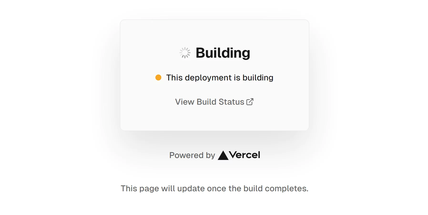 Vercel部署等待构建完成